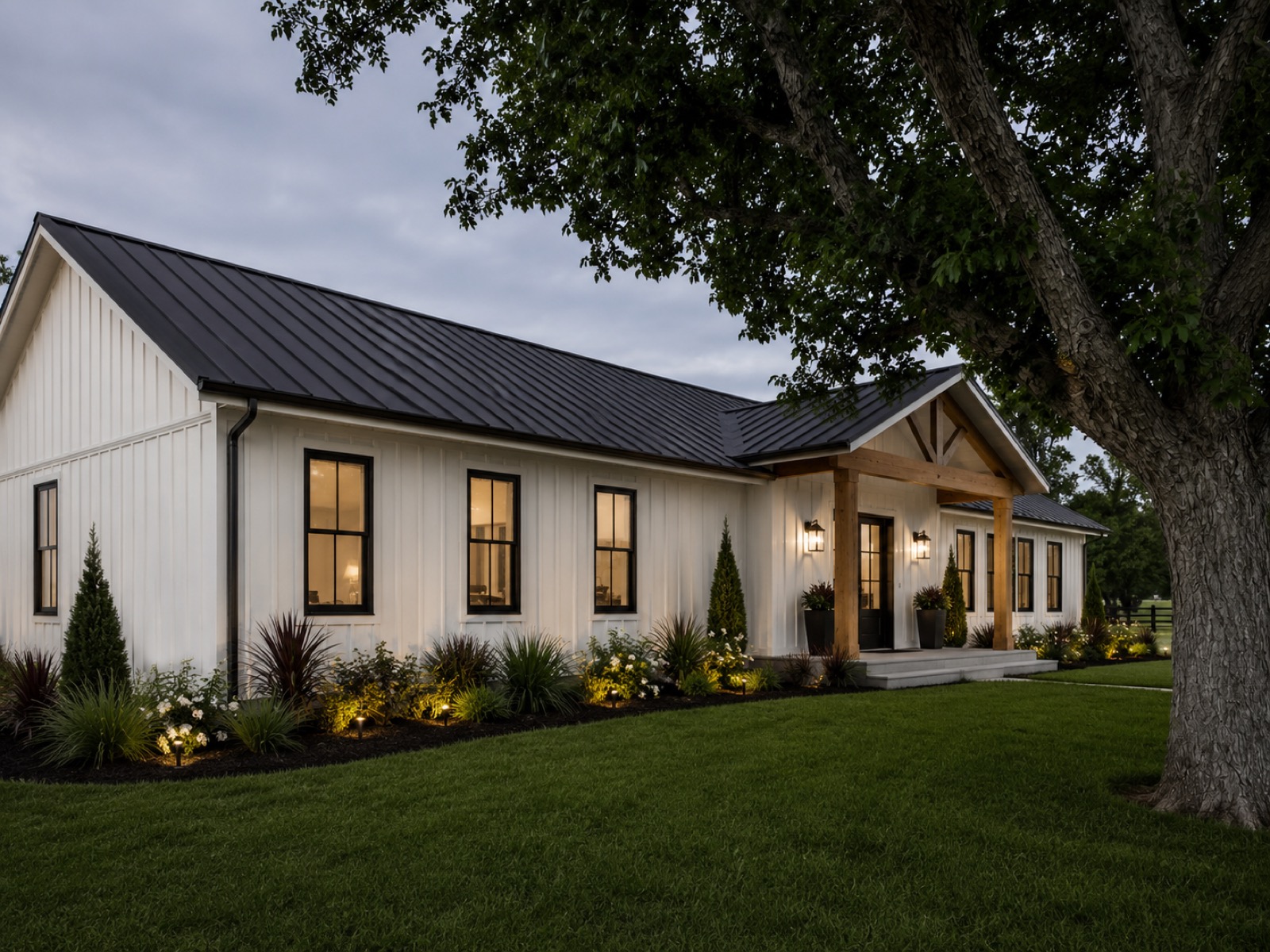 The ranch house at dusk — Gonzales County, Texas