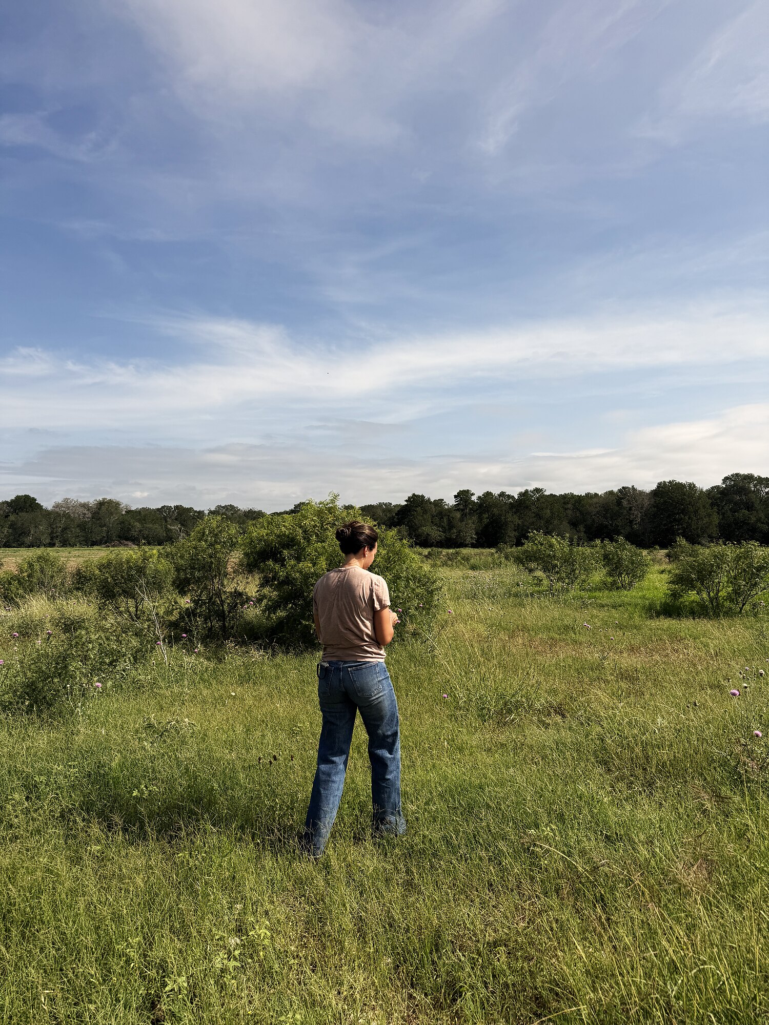 A moment of stillness in the open pasture at Redemption Ranch